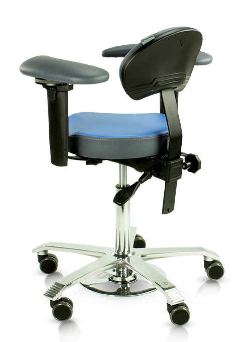 Mikroskopiestuhl mit Fußverstellung (!) und Armauflagen von SCORE 12 Farben zur Auswahl | 125011