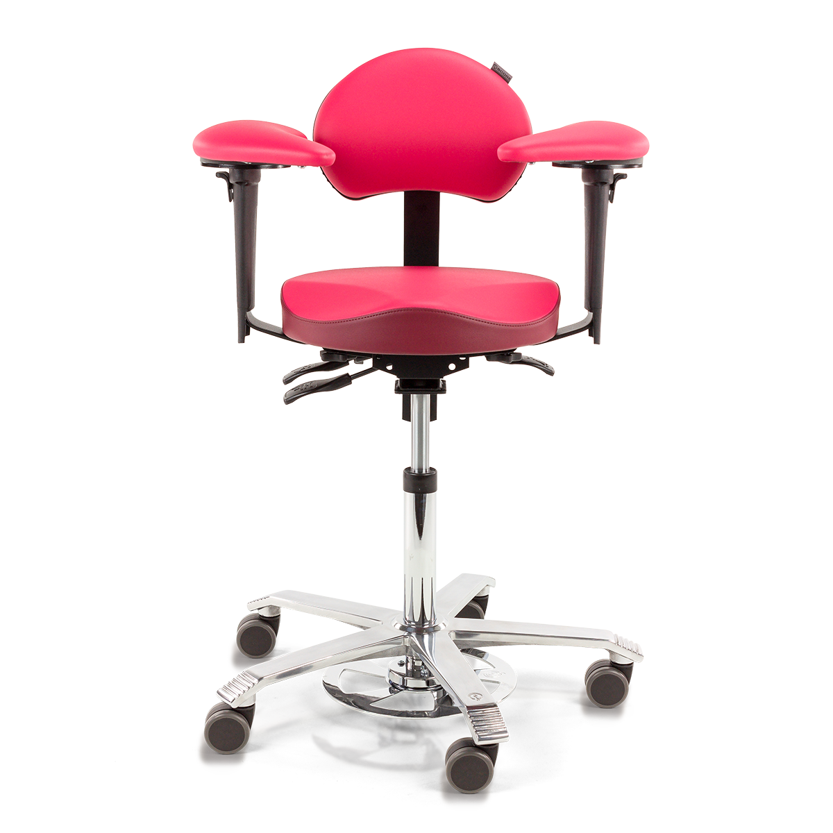 Mikroskopiestuhl mit Fußverstellung (!) und Armauflagen von SCORE 12 Farben zur Auswahl | 125010