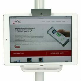 iPad- / Tablet-Halterung 1610T+ für Dentaleinheiten und Rohrmontage für Aufbaustangen von Ø 40 – 60 mm iPad- / Tablet-Halterung 1610T+ für Dentaleinheiten und Rohrmontage für Aufbaustangen von Ø 40 – 60 mm