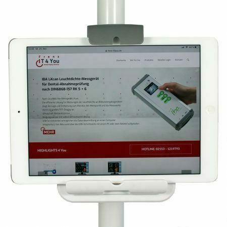 iPad- / Tablet-Halterung 1610T+ für Dentaleinheiten und Rohrmontage für Aufbaustangen von Ø 40 – 60 mm | 125797