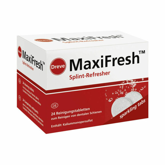 Dreve MaxiFresh – Schienen und Mouthguard Reinigung – 24 Reinigungstabletten Nachfüllpack | 138276