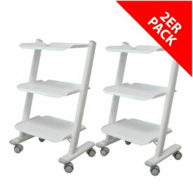 Rollwagen mit 3 Ablageflächen und 3 Universalsteckdosen – 2er Pack Rollwagen mit 3 Ablageflächen und 3 Universalsteckdosen – 2er Pack