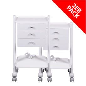 Multifunktionswagen mit Schubladen und Steckdosen, 2er Pack Multifunktionswagen mit Schubladen und Steckdosen, 2er Pack