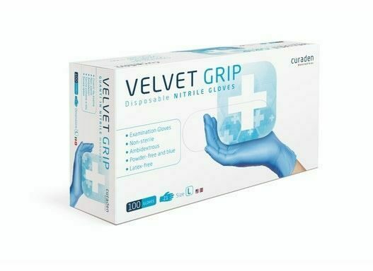 Curaden Velvet Grip Nitril Handschuhe hochwertig und reißfest Größe S 1.000 Stck | 160088