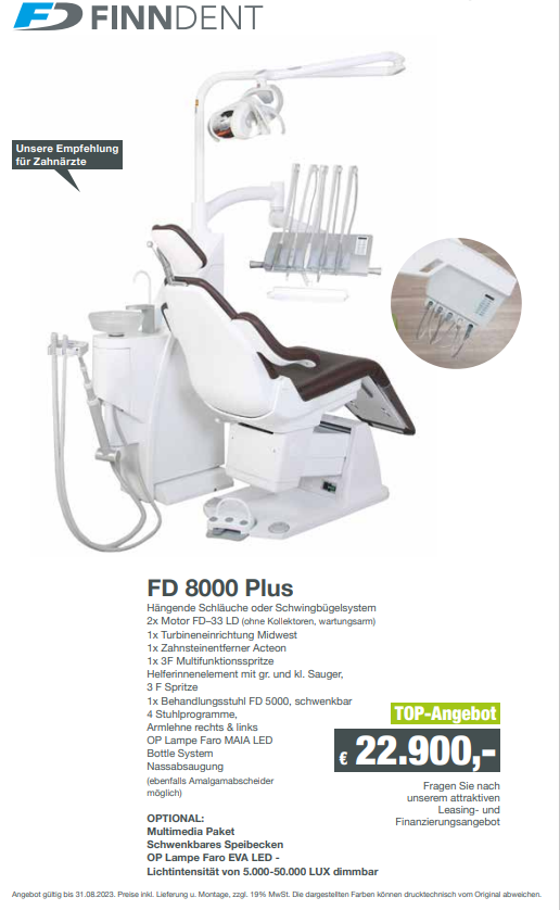 Finndent FD-8000 Plus Behandlungseinheit | 164876