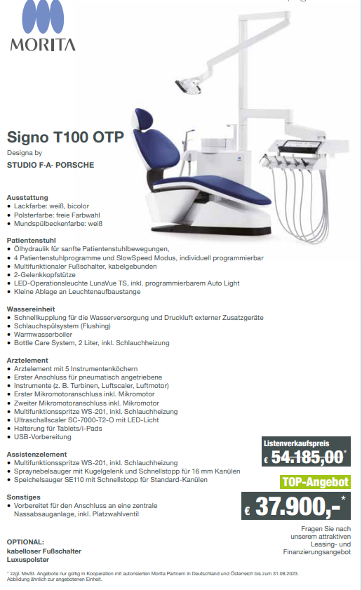 Morita Signo T100 OTP Behandlungseinheit | 164878