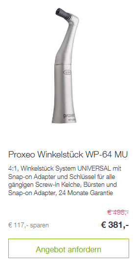 W&H GoodieBook Aktion Proxeo Winkelstück WP-64 MU | 168304