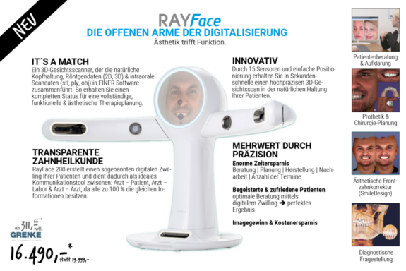RayFace 200 innovativer 3D-Gesichtsscanner, der alle Arten von Röntgenbilder vereint | 170148