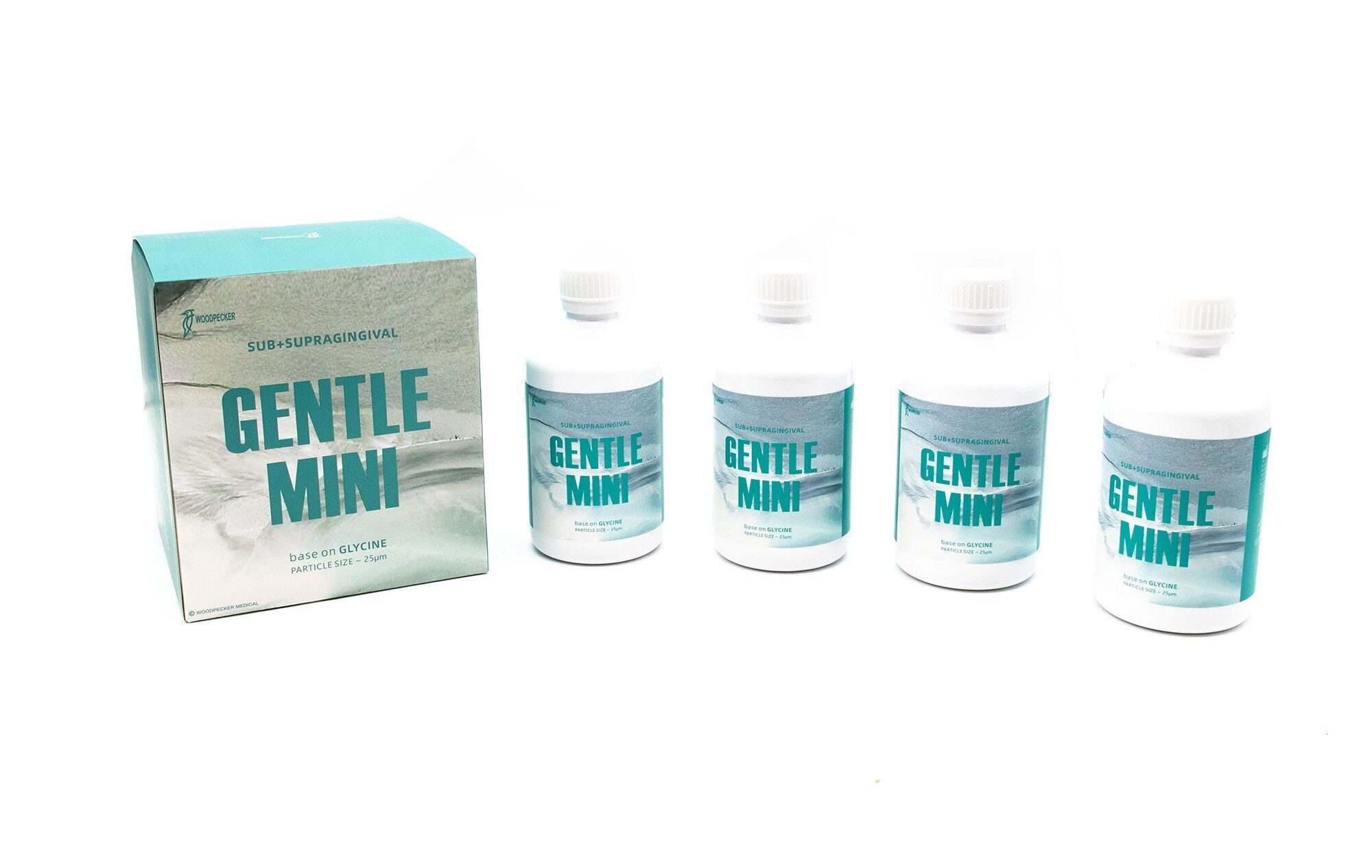 Woodpecker Air-Polishing-Pulver Gentle Mini 25µm 120g 4er Set | 329249 Woodpecker Air-Polishing-Pulver Gentle Mini 25µm 120g 4er Set | 329249