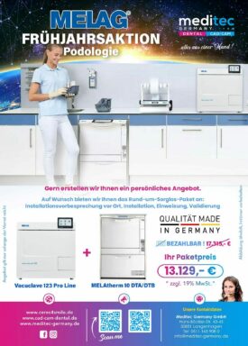 MELAG Frühjahrsaktion „Podologie“ Vacuclave 123 Pro Line + MELAtherm 10 DTA/DTB MELAG Frühjahrsaktion „Podologie“ Vacuclave 123 Pro Line + MELAtherm 10 DTA/DTB