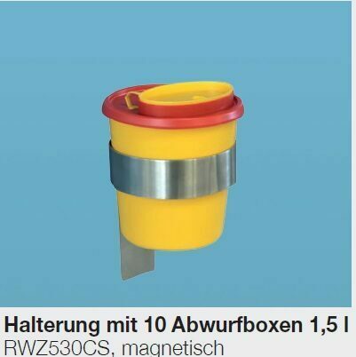 MEDIADENT magnetoMed Halterung mit 10 Abwurfboxen 1,5l | 184673