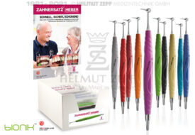 BESTÜCKTES DISPLAY MIT 20 PROTHESENHEBER NACH DR. WIETZORKE  BESTÜCKTES DISPLAY MIT 20 PROTHESENHEBER NACH DR. WIETZORKE