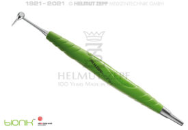 ZAHNERSATZHEBER NACH DR. WIETZORKE IN BIONIK GRIFF GELBGRÜN  ZAHNERSATZHEBER NACH DR. WIETZORKE IN BIONIK GRIFF GELBGRÜN