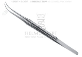 MIKRO-PINZETTE, 18 CM, 9 MM ZEPF-LINIE MIT FÜHRUNGSSTIFT,  1X2 ZÄHNE, GEBOGEN MAULTEIL DIAMANTIERT MIKRO-PINZETTE, 18 CM, 9 MM ZEPF-LINIE MIT FÜHRUNGSSTIFT,  1X2 ZÄHNE, GEBOGEN MAULTEIL DIAMANTIERT