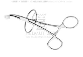 HALTEKLEMME MIT RING, GEBOGEN, 12 CM   HALTEKLEMME MIT RING, GEBOGEN, 12 CM