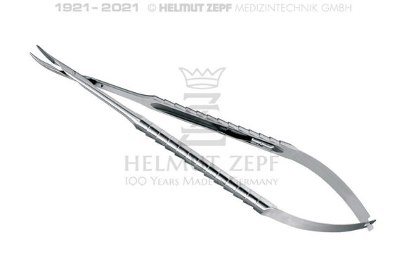 MIKRO-NADELHALTER, GEBOGEN GERIEFT, TC,18 CM, 8 MM ZEPF-LINIE, FEINES MAUL, MIT SPERRE | 200524