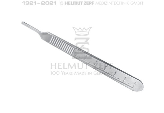 SKALPELLGRIFF, MASSIV, FIG. 3 FÜR KLINGEN NR. 10-15 >>MIT SKALIERUNG 0 – 6CM | 200868