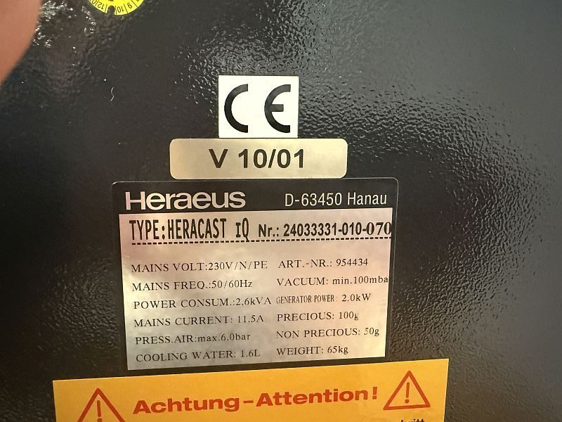 Gießgerät Heraeus Heracast IQ | 317387 Gießgerät Heraeus Heracast IQ | 317387