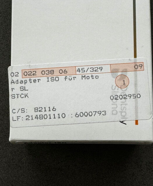 Dentsply Sirona Adapter iso SL Motorhülse Adapter | 316754 Dentsply Sirona Adapter iso SL Motorhülse Adapter | 316754