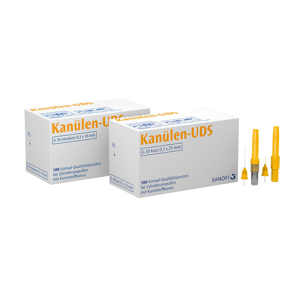 UDS-Kanülen G30 kurz 0,3×25 gelb 100St | 308033 UDS-Kanülen G30 kurz 0,3×25 gelb 100St | 308033