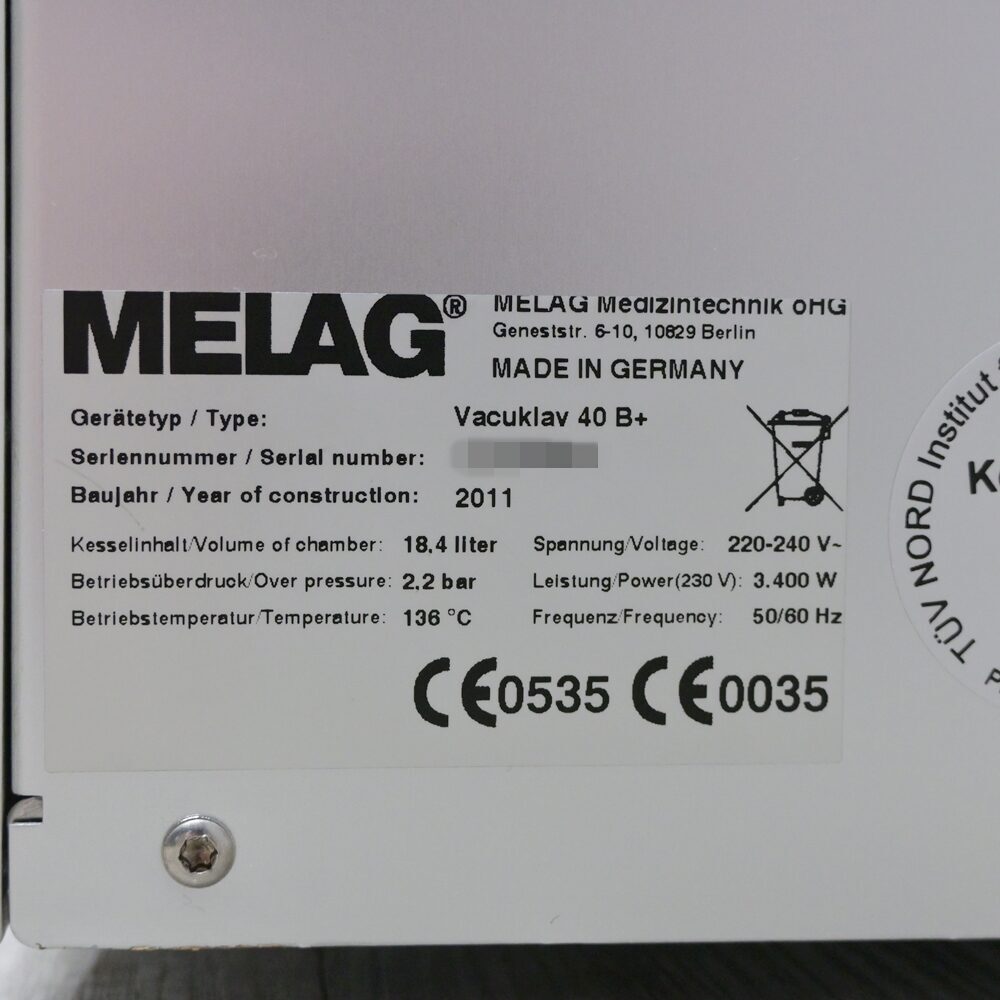 Melag Vacuklav 40 B+ Sterilisator Baujahr 2011 Gebraucht & Funktionsfähig | 324356 Melag Vacuklav 40 B+ Sterilisator Baujahr 2011 Gebraucht & Funktionsfähig | 324356