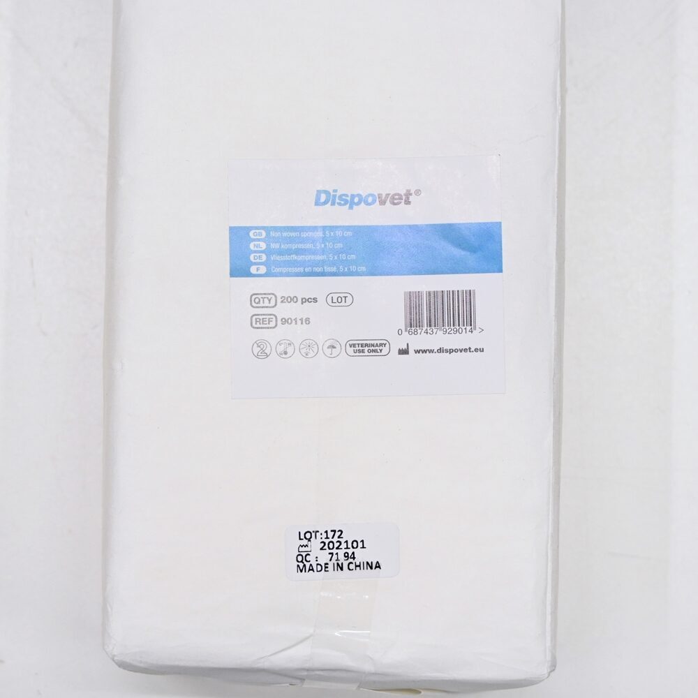 Dispovet Veterinärbedarf Vliesstoffkompressen 5 x 10 cm 200 Stück je Packung | 327619 Dispovet Veterinärbedarf Vliesstoffkompressen 5 x 10 cm 200 Stück je Packung | 327619