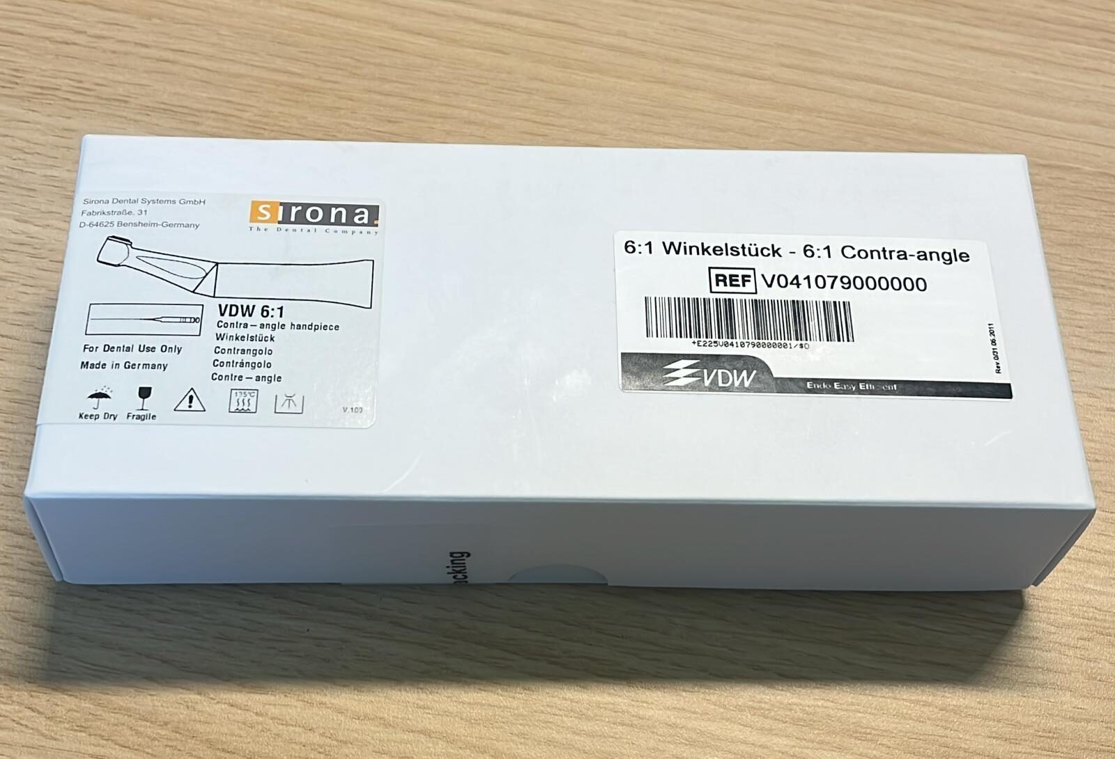 Sirona / VDW Winkelstück 6:1, für Gold + Silver Endo Motor, ohne Licht, Packung à 1 Stück | 327389 Sirona / VDW Winkelstück 6:1, für Gold + Silver Endo Motor, ohne Licht, Packung à 1 Stück | 327389