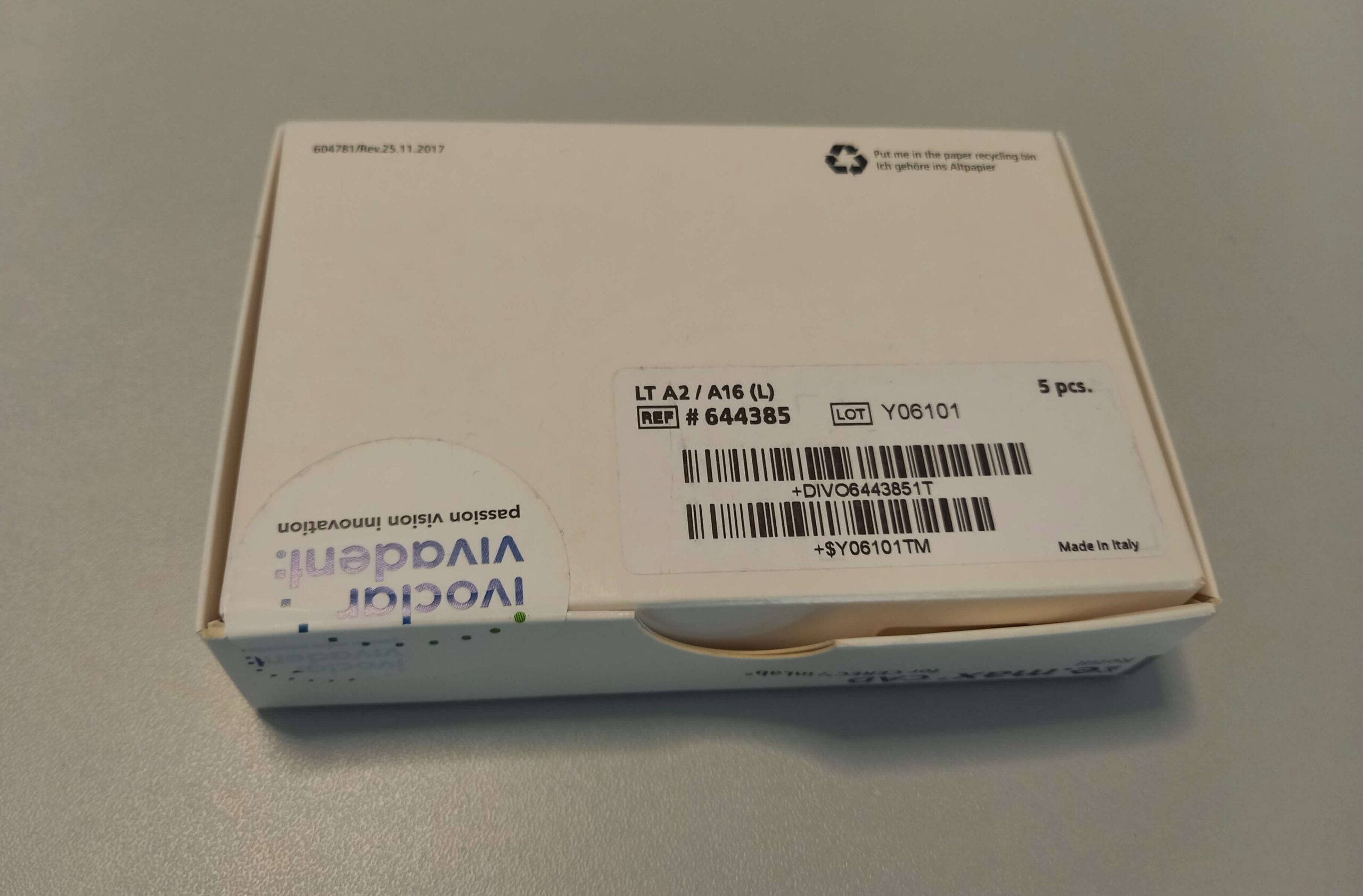 Ivoclar Vivadent IPS e.max CAD LT A2/A16 (L) — 5 Stück, original versiegelt | 328527 Ivoclar Vivadent IPS e.max CAD LT A2/A16 (L) — 5 Stück, original versiegelt | 328527