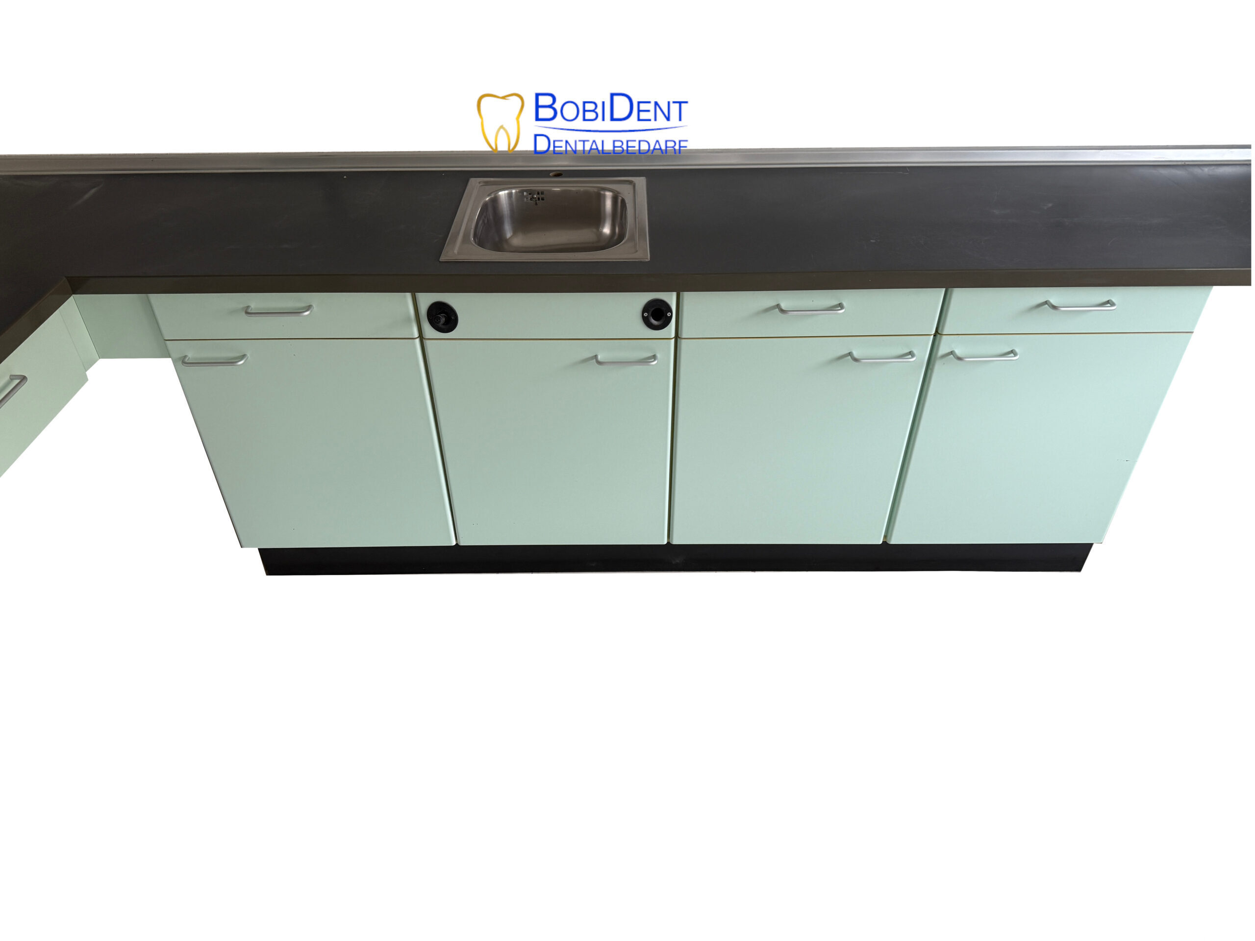 Freuding Nebenfunktionsmöbel L-Form mit Spülbecken – Farbe Mint – Zahntechnik | 329108 Freuding Nebenfunktionsmöbel L-Form mit Spülbecken – Farbe Mint – Zahntechnik | 329108