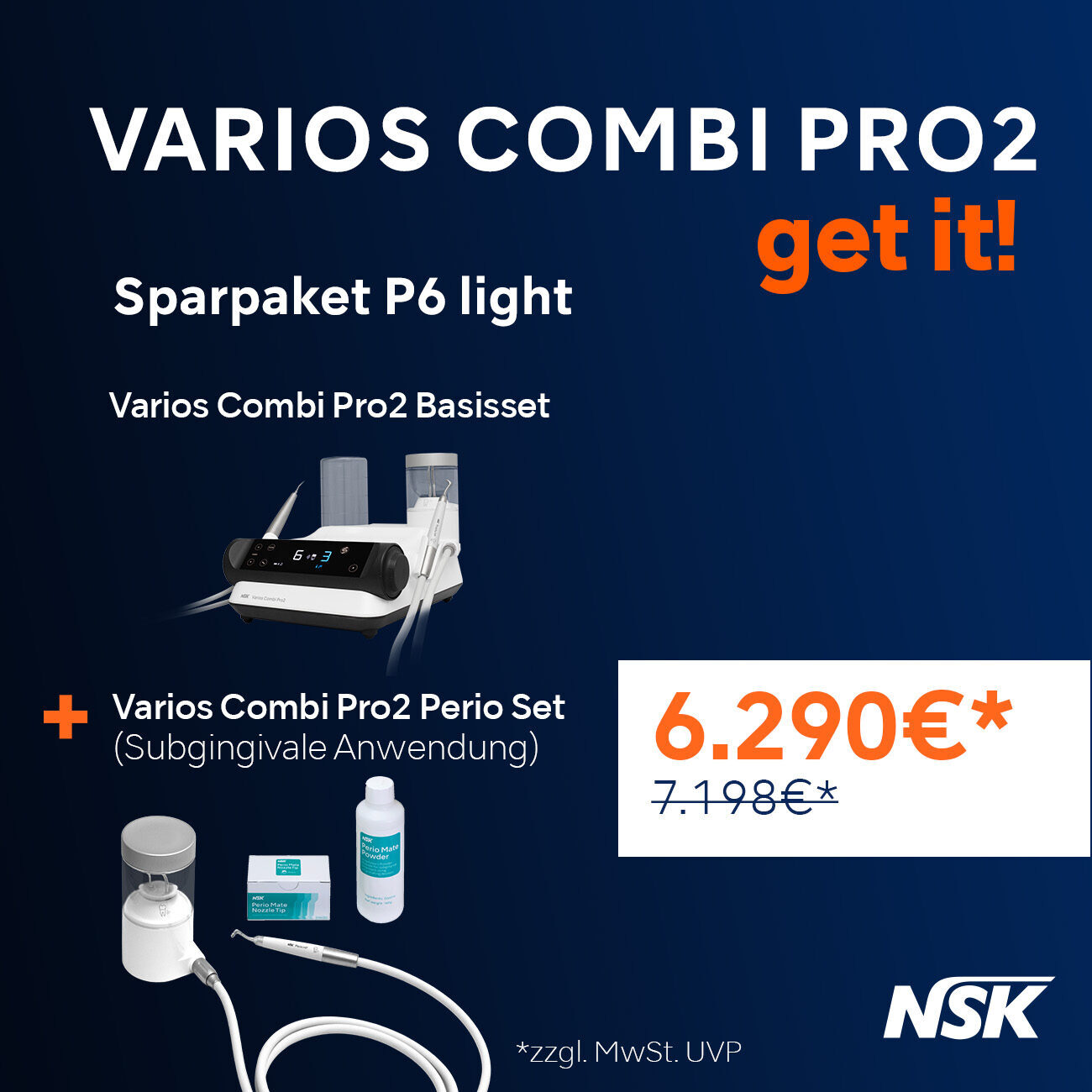 NSK Get it! Aktion: Varios Combi Pro2 – Sparpaket P6 light | 331443 NSK Get it! Aktion: Varios Combi Pro2 – Sparpaket P6 light | 331443
