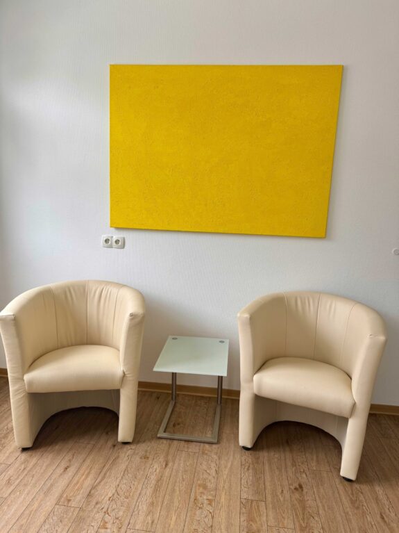 Bild in Acryl auf Leinwand mit Struktur (140 x 100 cm), gelb | 331928