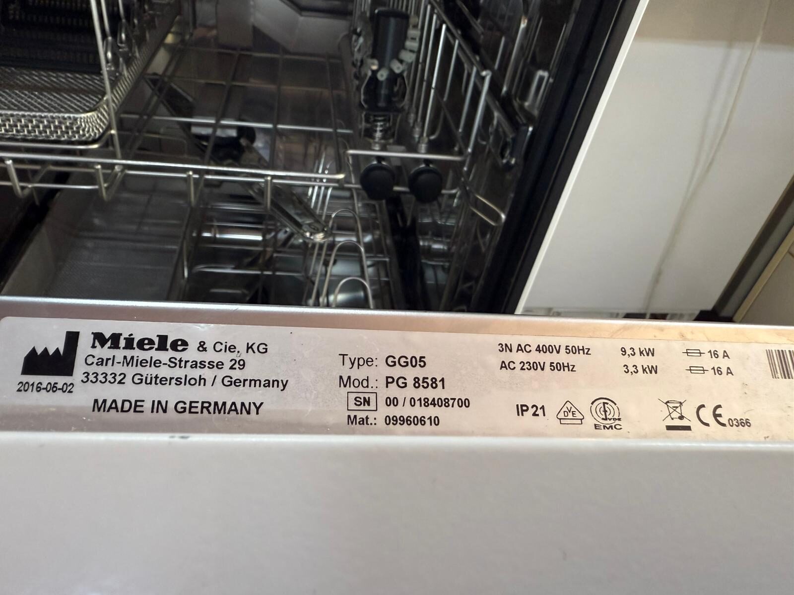 Miele Thermodesinfektor PG8581 PG 8581 GG05 / 230V / 400V Zubehör | 333918 Miele Thermodesinfektor PG8581 PG 8581 GG05 / 230V / 400V Zubehör | 333918