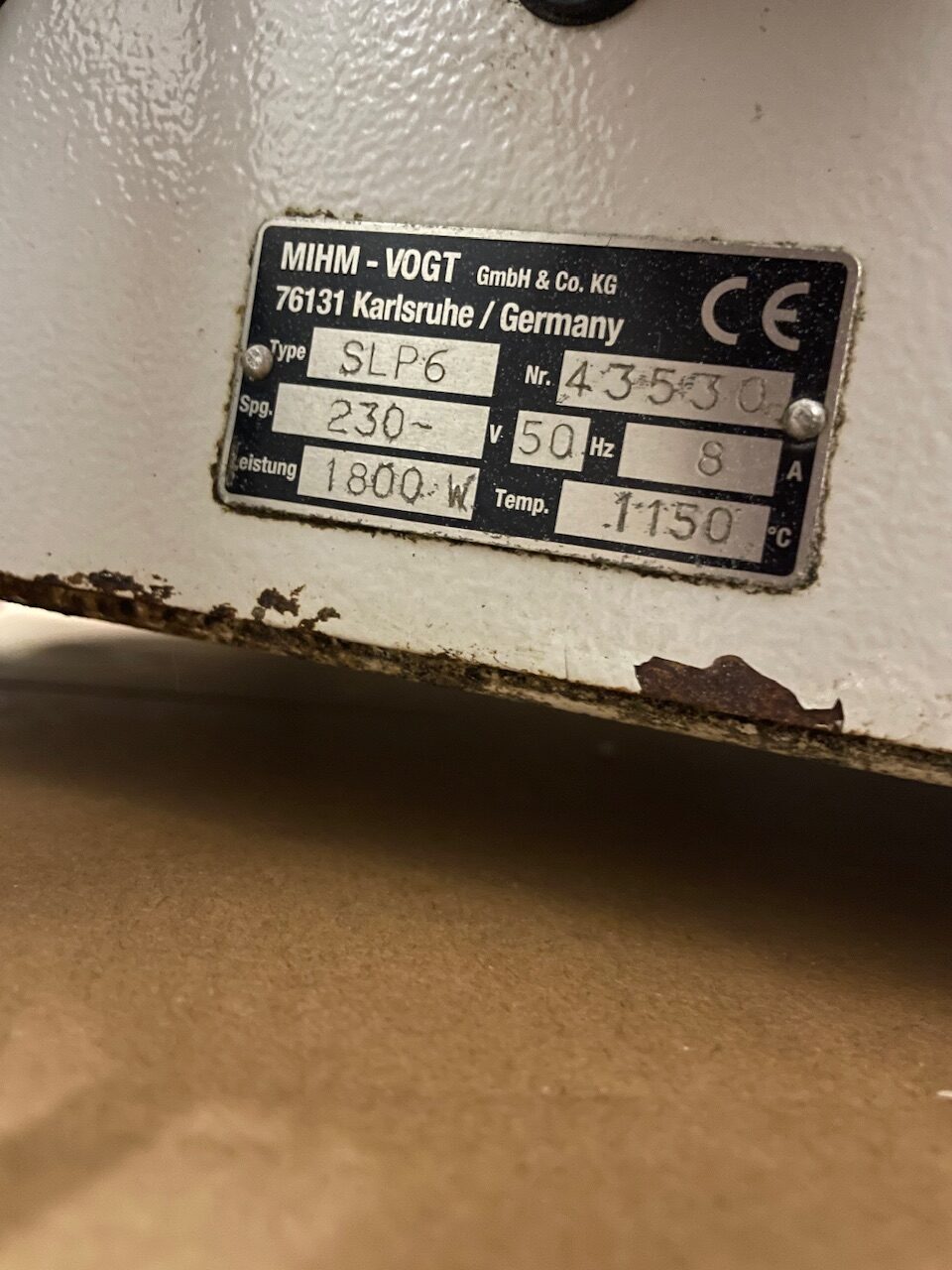 MIHM-VOGT SLP6 Vorwärmofen – voll funktionsfähig | 333173 MIHM-VOGT SLP6 Vorwärmofen – voll funktionsfähig | 333173