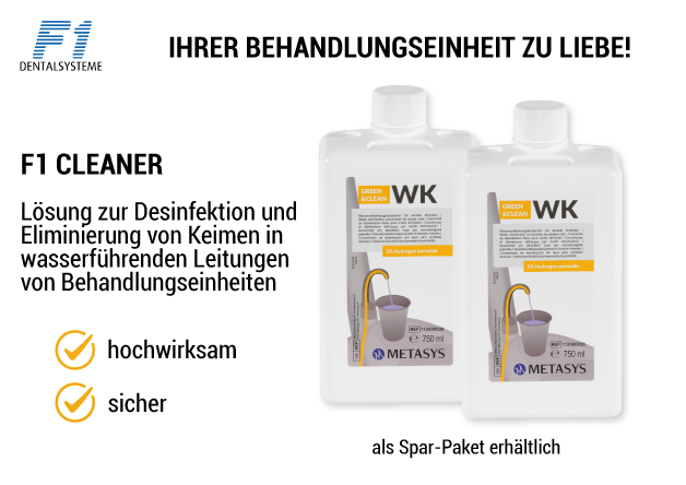 F1 Cleaner Entkeimung für Behandlungseinheiten 750 ml | 333230 F1 Cleaner Entkeimung für Behandlungseinheiten 750 ml | 333230