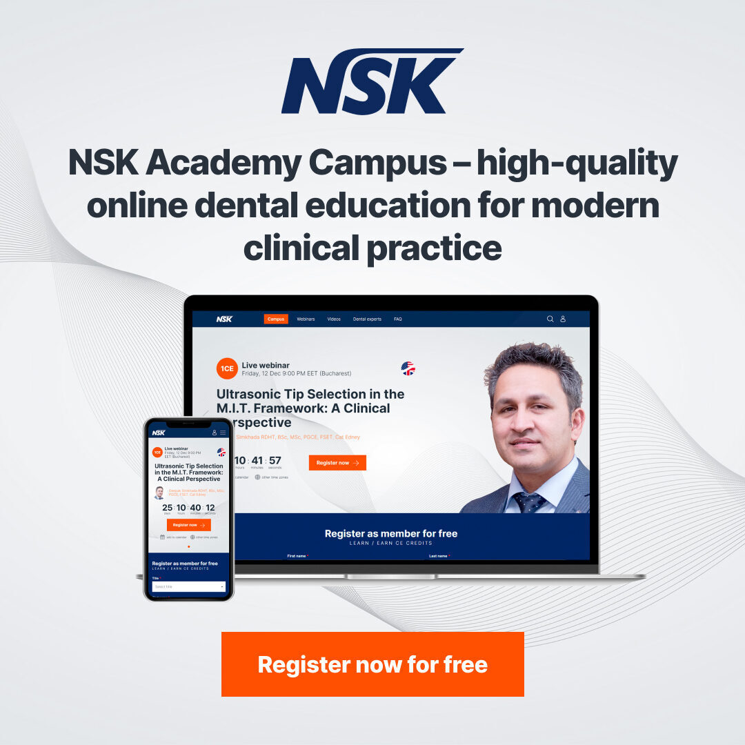 NSK Academy: WEBINAR Ultrasonic Tip Selection in the M.I.T. Framework. A clinical perspective | 335704