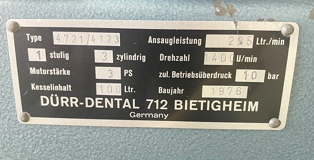 Dürr Dental Kompressor Typ 4721 mit Aggregat &Trockenluftanlage | 334604
