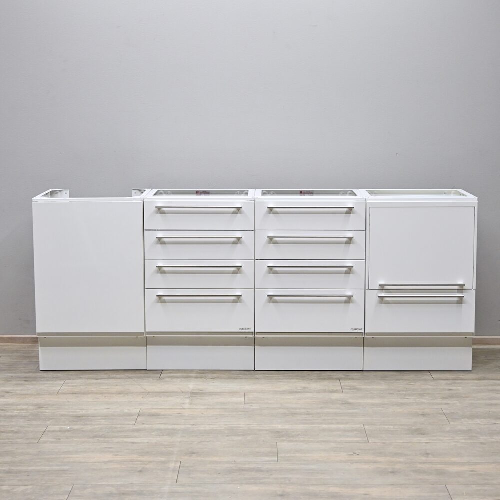 Rossicaws ADAM 4er Stahl Behandlungszeile / Schrankzeile Dental Zahnarzt Ausstellungsstück | 335603
