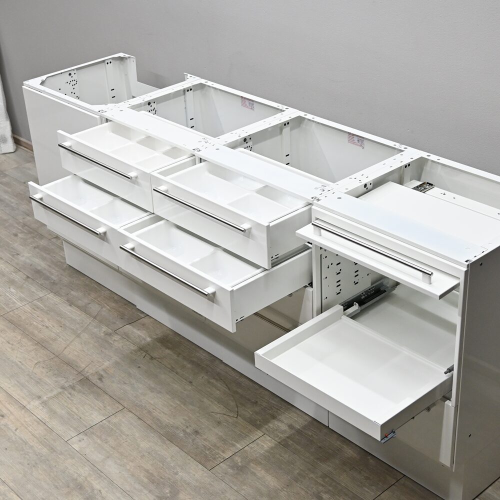 Rossicaws ADAM 4er Stahl Behandlungszeile / Schrankzeile Dental Zahnarzt Ausstellungsstück | 335607