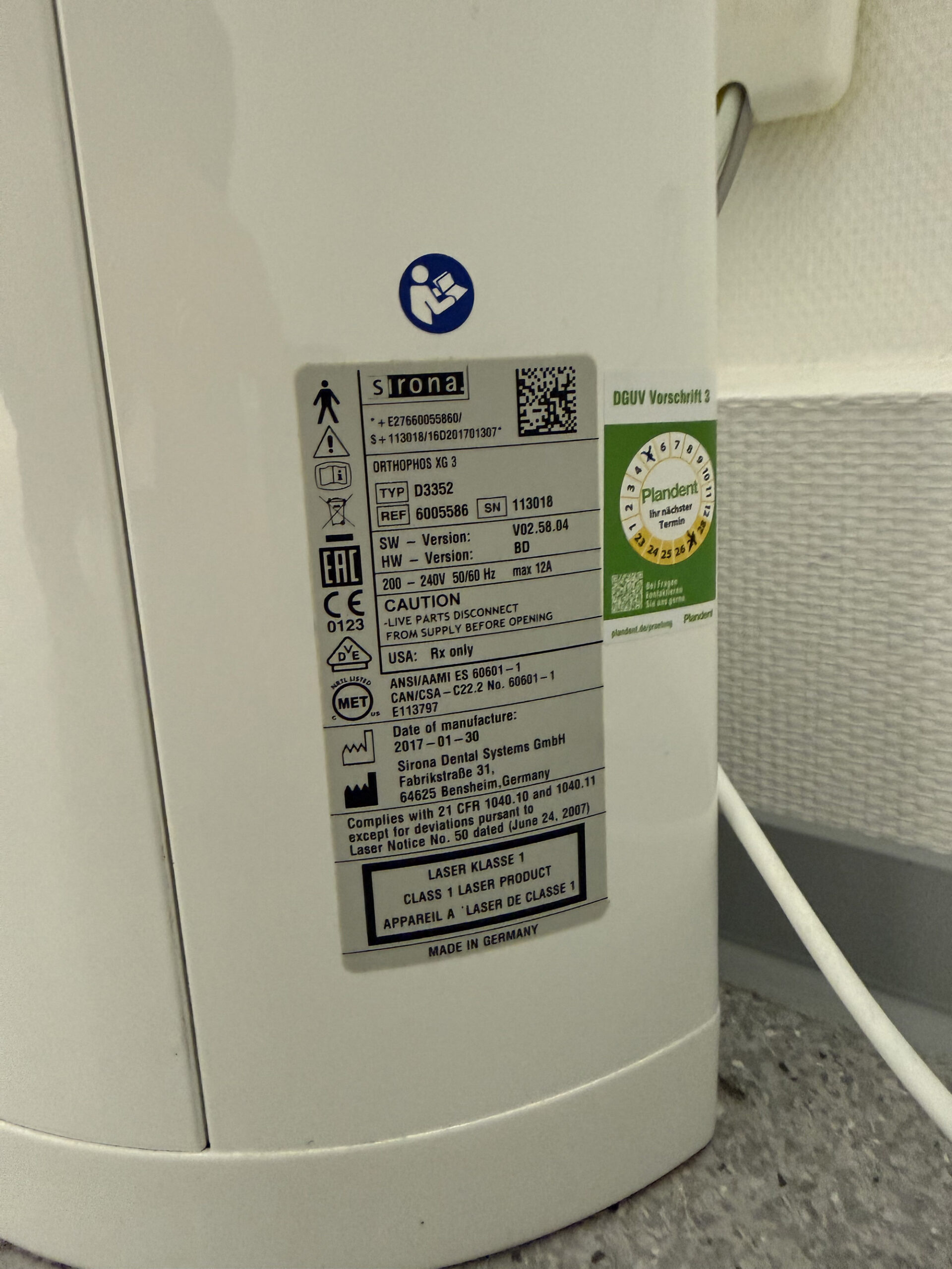 Sirona Orthophos XG 3 OPG Bj. 2017 Wiesloch bei Heidelberg | 335952