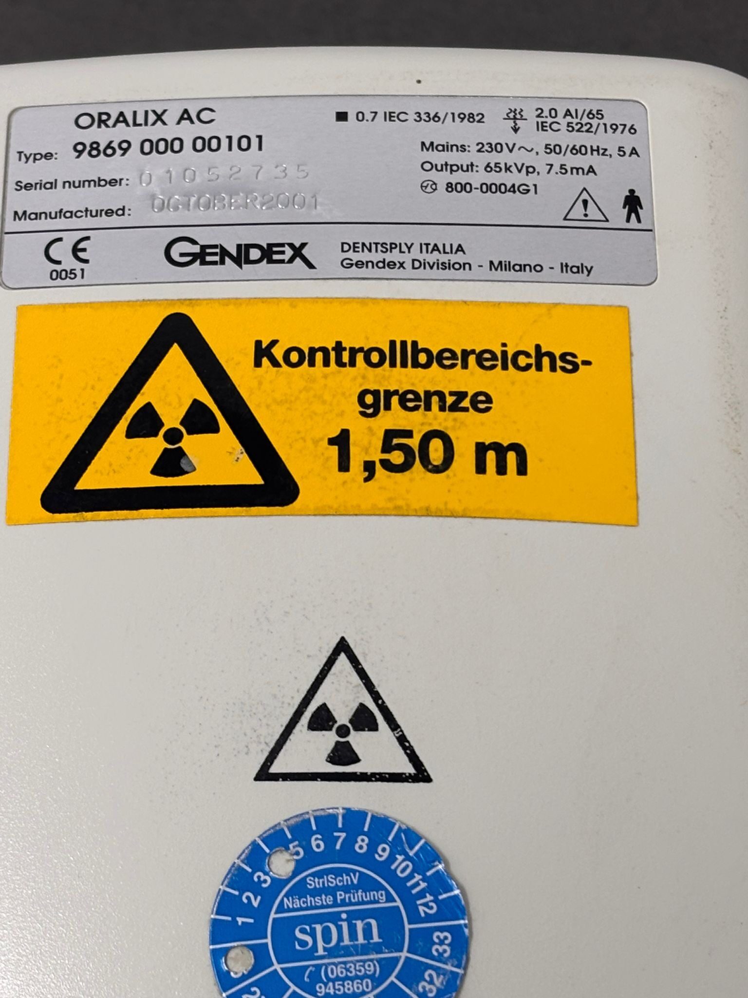 Gendex Röntgenstrahler Oralix 65 S gebraucht TÜV 05/26 | 337230