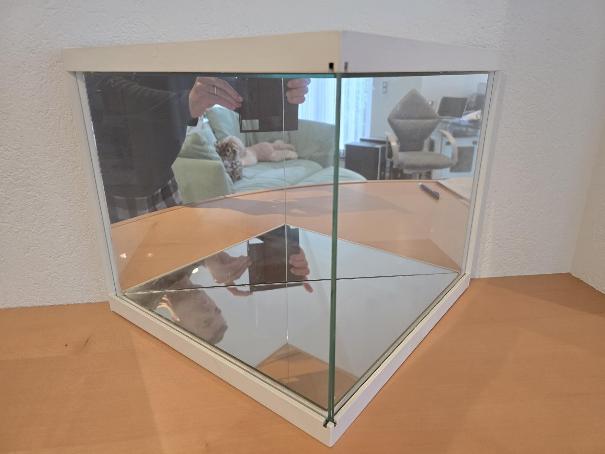 Design-Vitrine PRISMA: weiss, innen verspiegelt | 337837