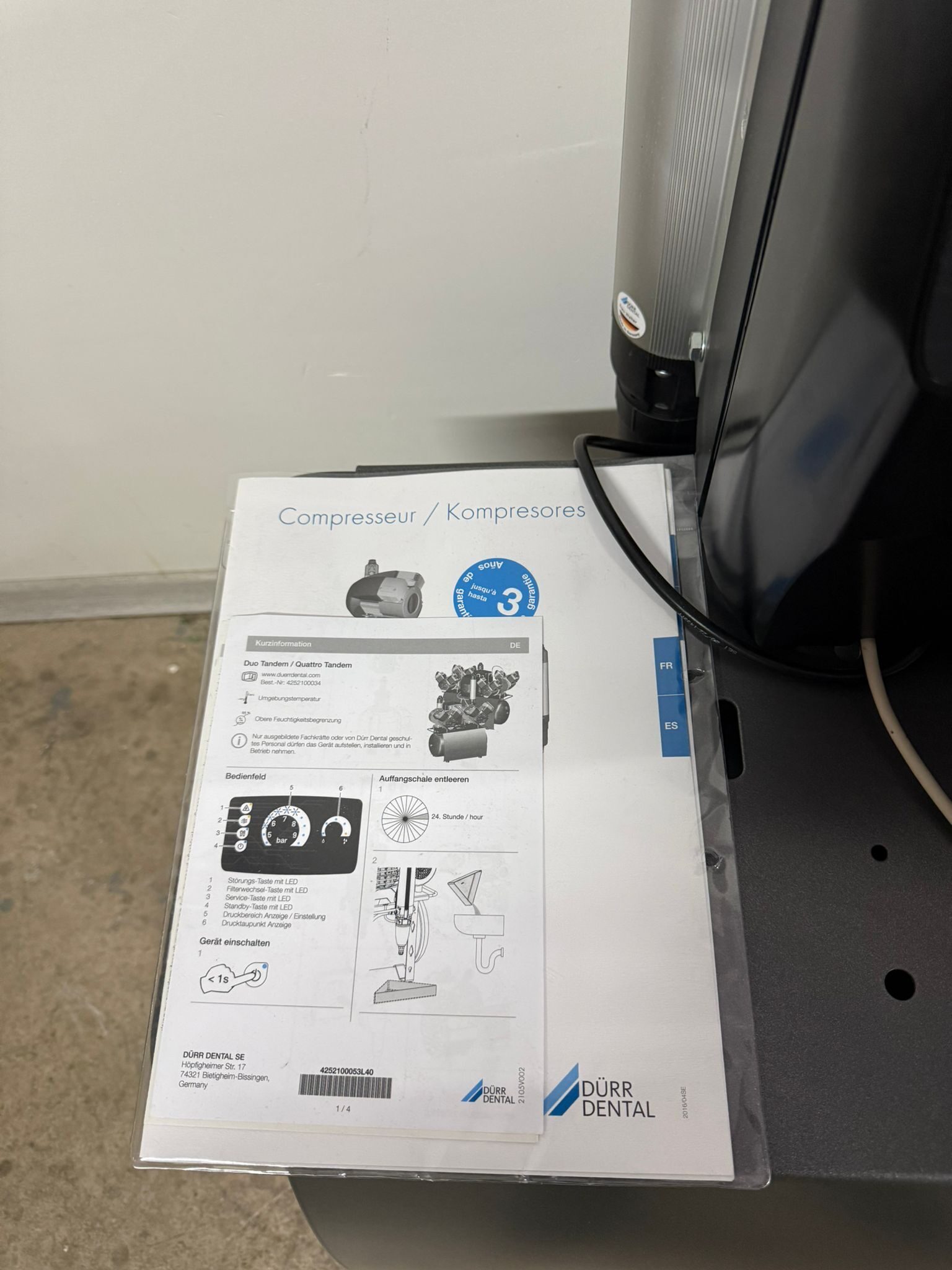 Dürr Dental Duo Tandem Kompressor Membrantrocknung ink Druckminderer REF 4152-54 | 336799