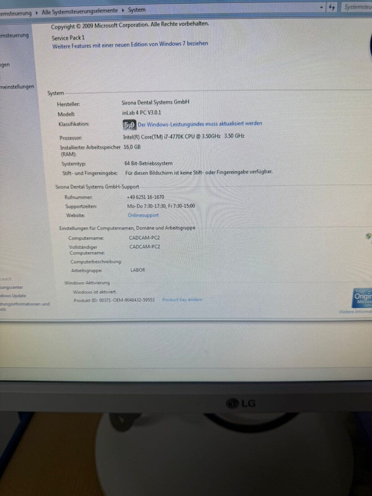 Komplettset ! Sirona inEos X5 Laborscanner Mit inLab 4 PC und Software für Cerec | 336814