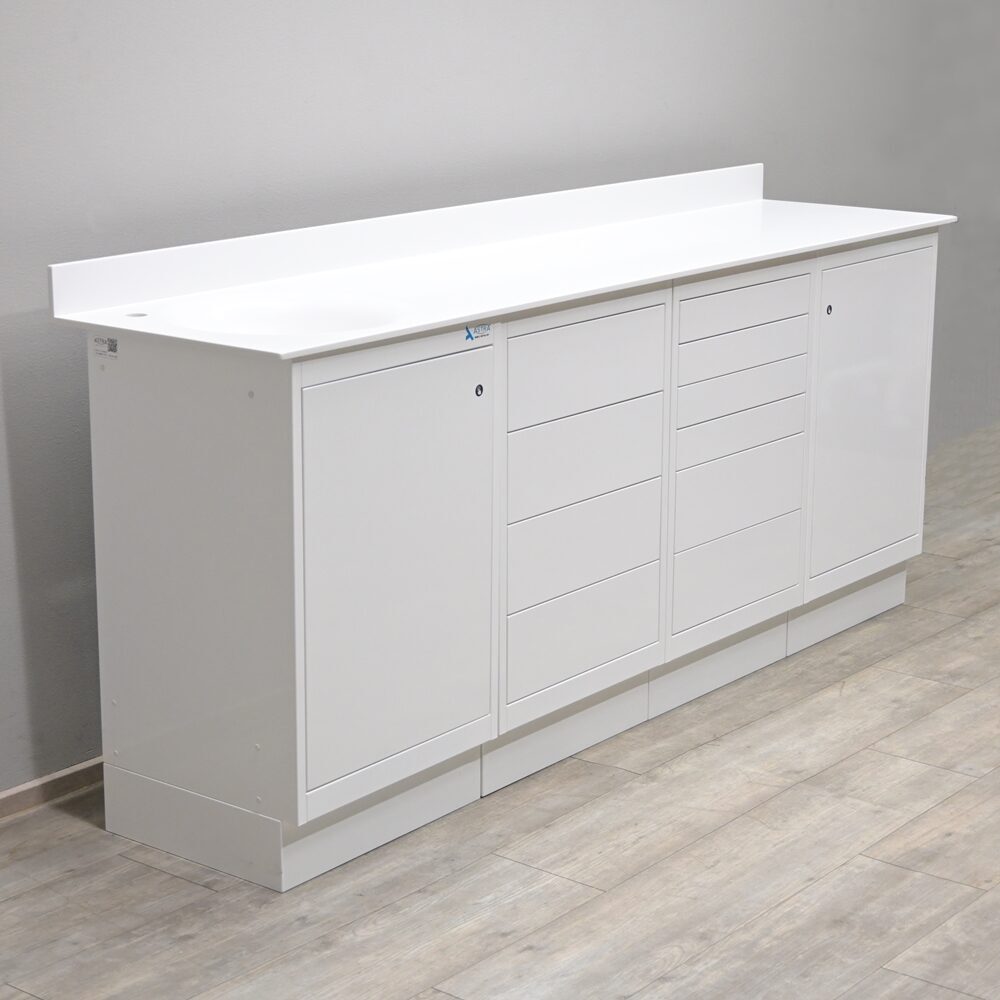 Astra Focus Plinth² 4er Behandlungszeile / Schrankzeile aus Stahl, neu | 336665