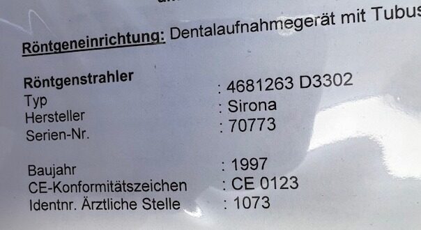 Dentalaufnahmegerät Sirona Heliodent DS | 336939