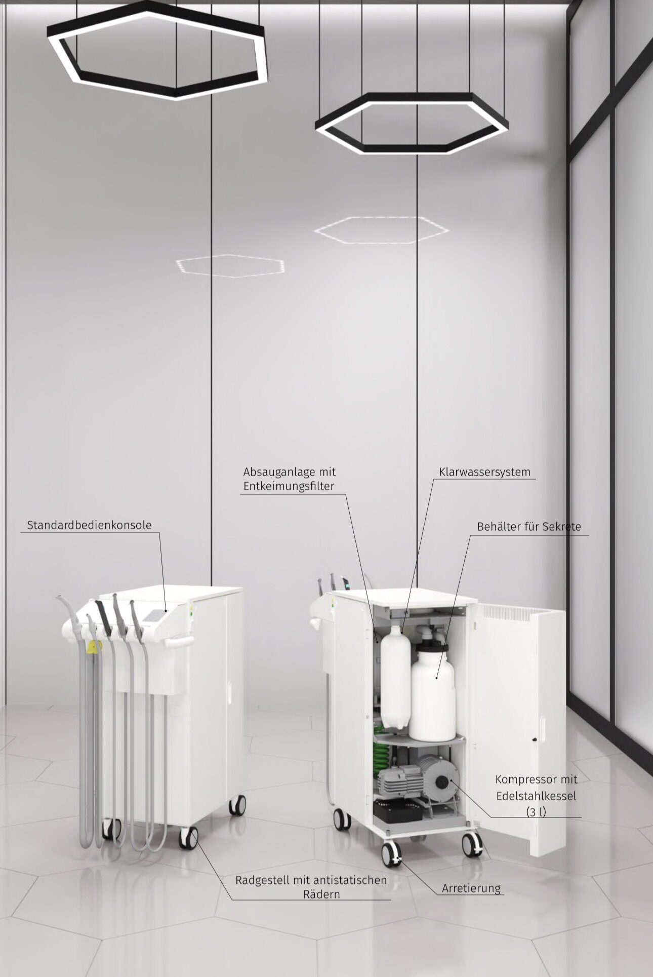 Galit Cart mit Absaugung & Kompressor, Autark | 337933