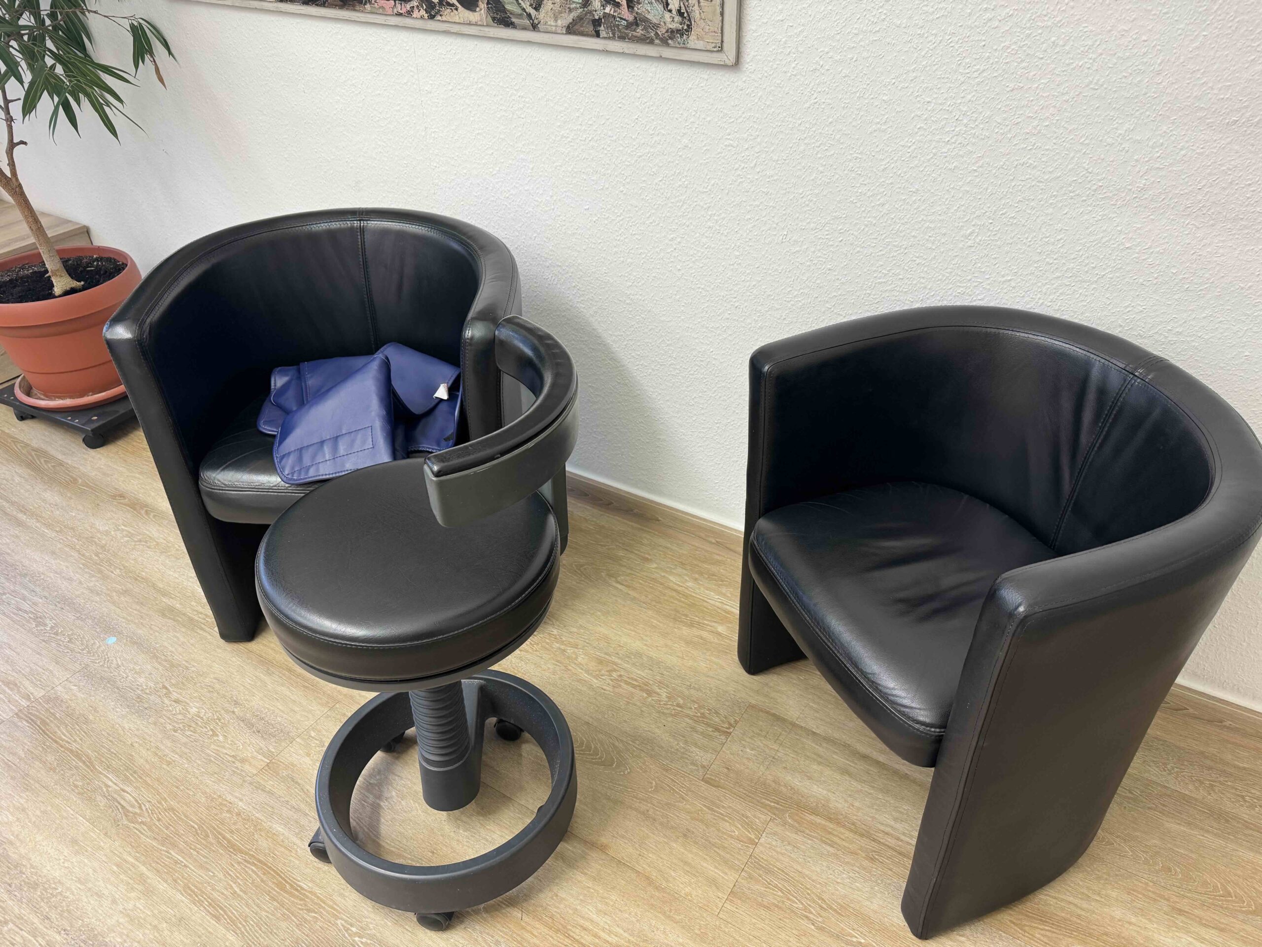 Wartezimmer Mobiliar Leder schwarz | 337256