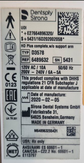 Kleinröntgen Heliodent Plus Deckenmontage | 336993