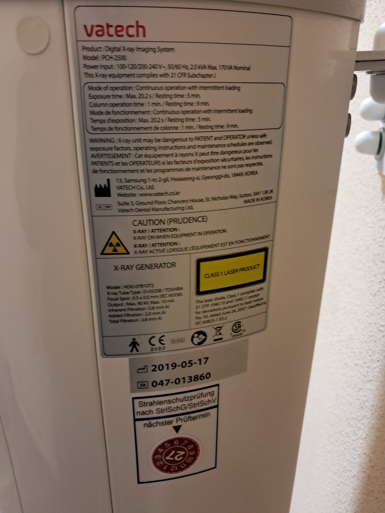 Gebrauchtes OPG-Gerät Orangedendal  VATECH– 6 Jahre, voll funktionsfähig | 336956