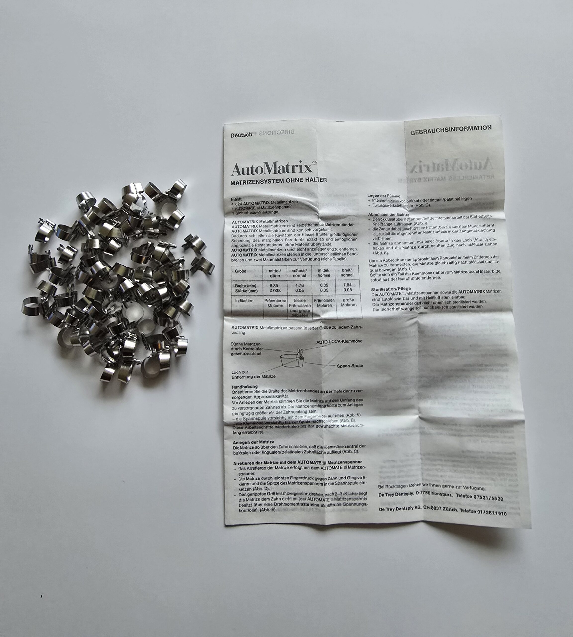 Original AutoMatrix Matrizenbänder Dentsply Sirona 72 Stück NR narrow / regular | 338276